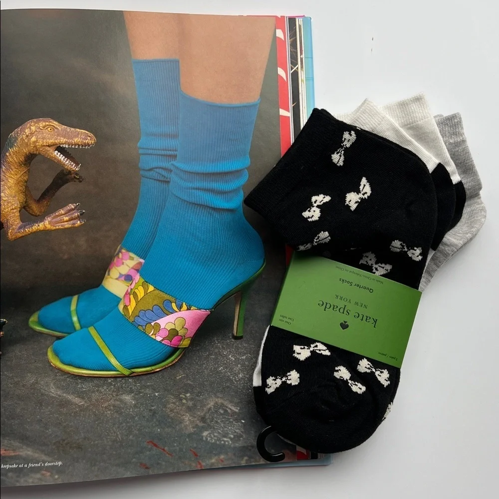 Kate Spade Bows and Spades Socks Trio